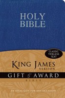 Angol Biblia King James Version Gift and Award Bible - Blue (leather look paperback / puhakötés)